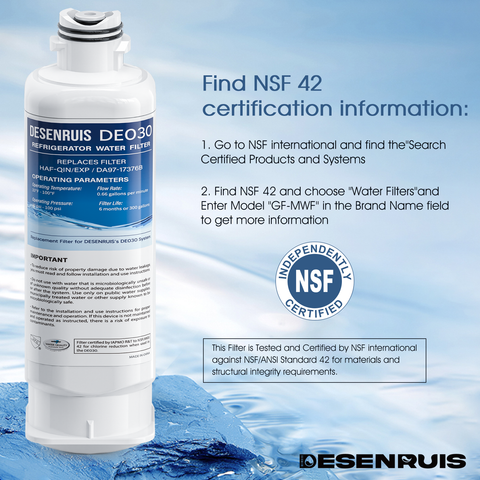 DESENRUIS DA97-17376B Water Filter Replacement DA97-08006C Refrigerator Water Filter