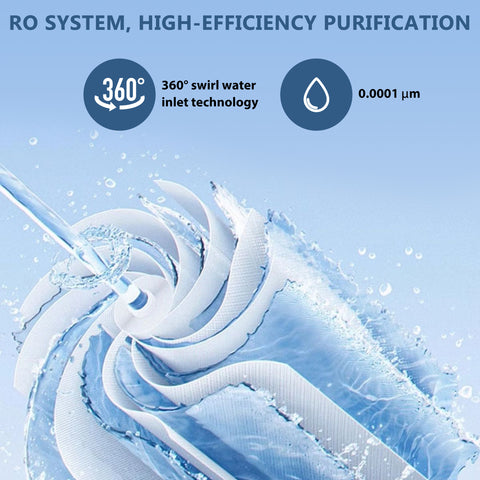 DESENRUIS 800 GPD RO Water Filter System delivers high-efficiency purification: it uses 360° swirl water inlet technology and 0.0001μm filtration, ensuring thorough, consistent cleaning for every drop of water.