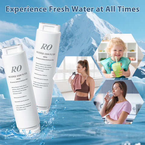DESENRUIS RO Membrane Filter (400G) delivers fresh water at all times: it’s a reverse osmosis filter with 0.0001μm accuracy, removing small molecules, chlorine, lead and harmful substances—lasting 12-24 months to support pure hydration for daily routines, workouts and family use.