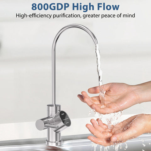 DESENRUIS Reverse Osmosis Water Filter System Replacement Filter Assembly supports 800GDP high flow: it delivers efficient purification paired with a steady, abundant water stream (and TDS monitoring), so you get quick, pure water for daily use while enjoying total peace of mind.