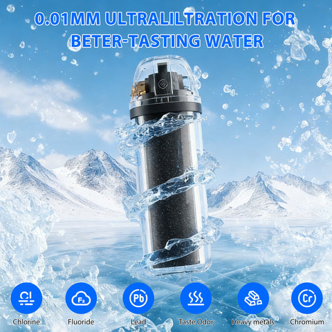 DESENRUIS Under-Sink Water Filter System uses 0.01mm ultrafiltration for better-tasting water: it removes chlorine, fluoride, lead, taste/odor, heavy metals and chromium, delivering crisp, purified water directly from your sink with reliable, deep filtration performance.