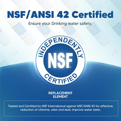DESENRUIS W10295370A Refrigerator Water Filter is NSF/ANSI 42 Certified—independently tested to effectively reduce chlorine, odor and lead, improve water taste, and ensure the safety of your drinking water.